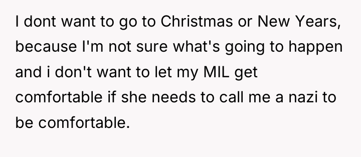 I dont want to go to Christmas or New Years,...