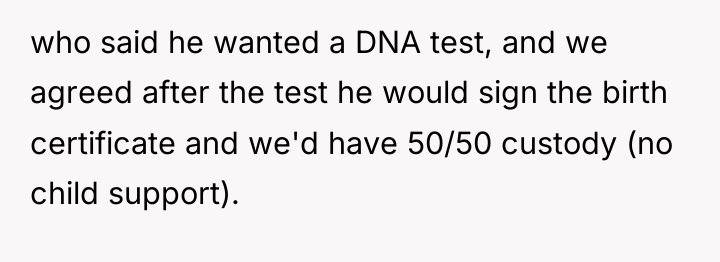 who said he wanted a DNA test, and we agreed...