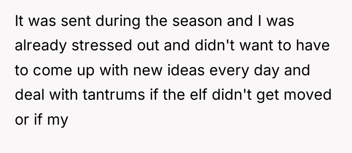 It was sent during the season and I was already...