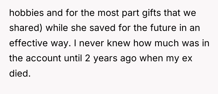 hobbies and for the most part gifts that we shared)...