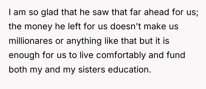 I am so glad that he saw that far ahead...