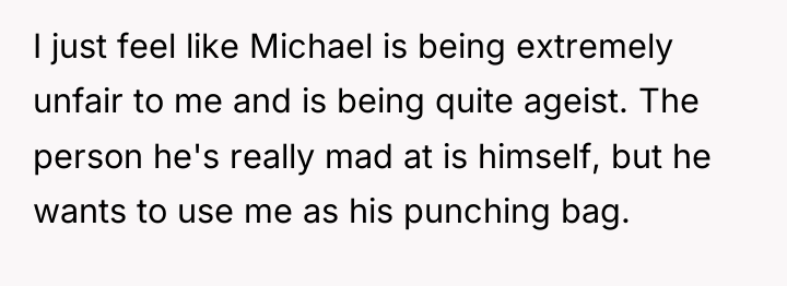 I just feel like Michael is being extremely unfair to...