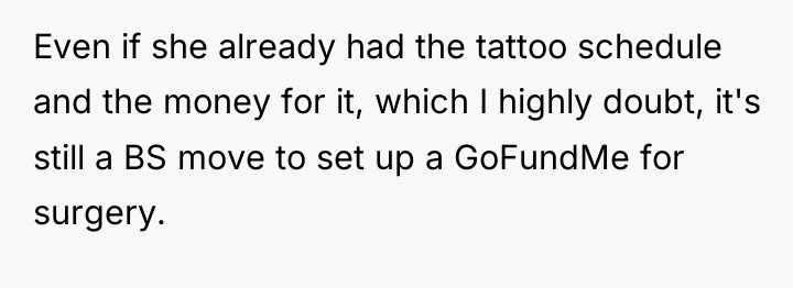 Even if she already had the tattoo schedule and the...
