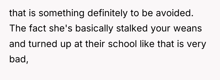 that is something definitely to be avoided. The fact she's...