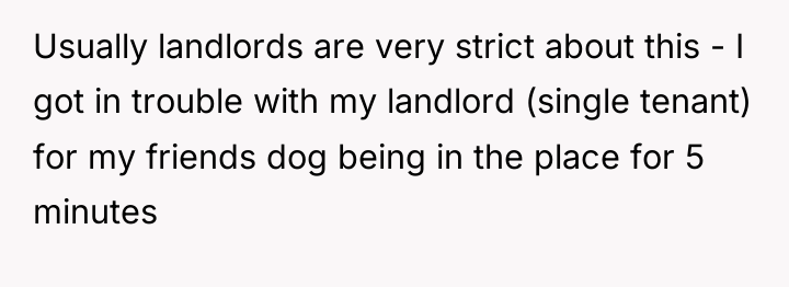 Usually landlords are very strict about this - I got...