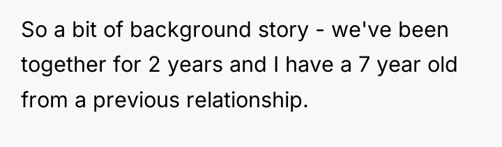 So a bit of background story - we've been together...