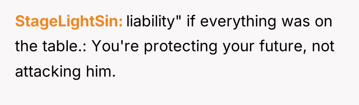 StageLightSin liability" if everything was on the table.: You're protecting...