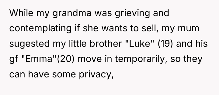 While my grandma was grieving and contemplating if she wants...