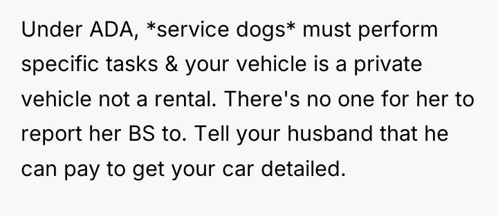 Under ADA, *service dogs* must perform specific tasks & your...