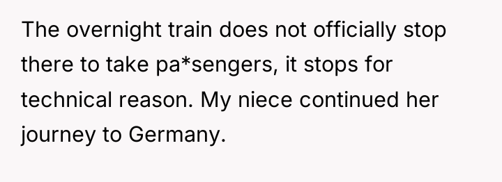 The overnight train does not officially stop there to take...