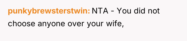 punkybrewsterstwin NTA - You did not choose anyone over your...
