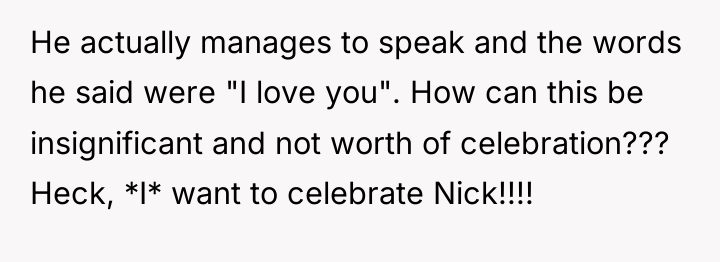 He actually manages to speak and the words he said...