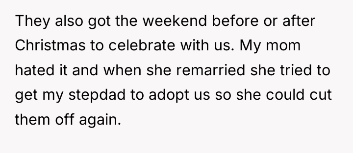 They also got the weekend before or after Christmas to...