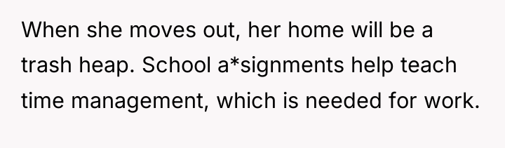 When she moves out, her home will be a trash...