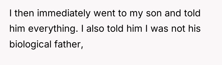 I then immediately went to my son and told him...