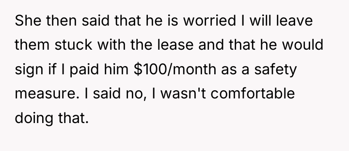 She then said that he is worried I will leave...