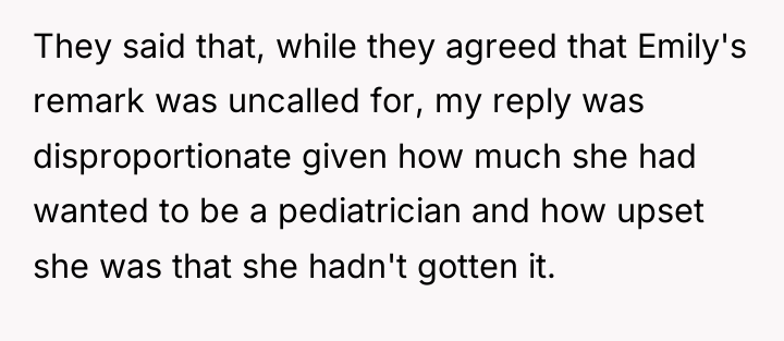 They said that, while they agreed that Emily's remark was...