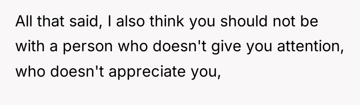 All that said, I also think you should not be...