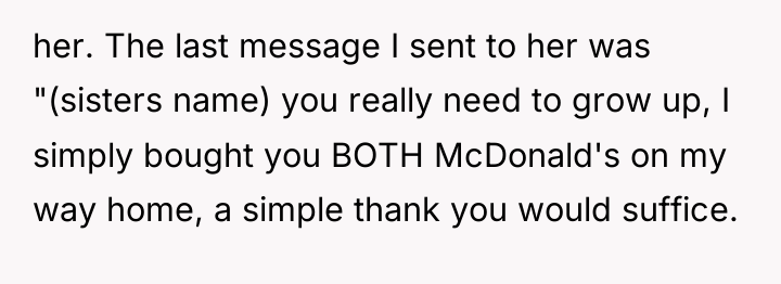her. The last message I sent to her was "(sisters...