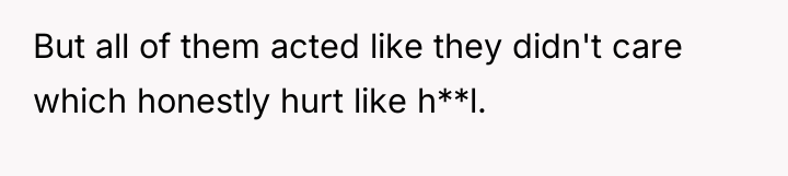 But all of them acted like they didn't care which...