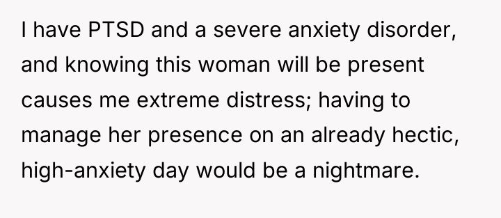 I have PTSD and a severe anxiety disorder, and knowing...