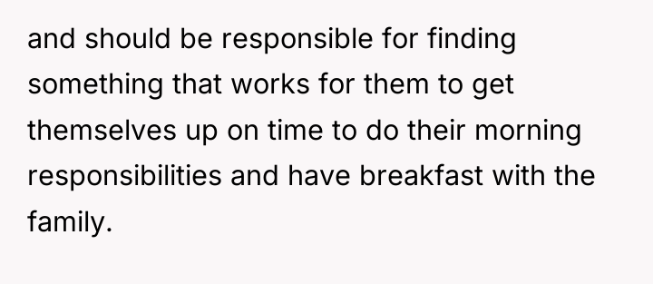 and should be responsible for finding something that works for...
