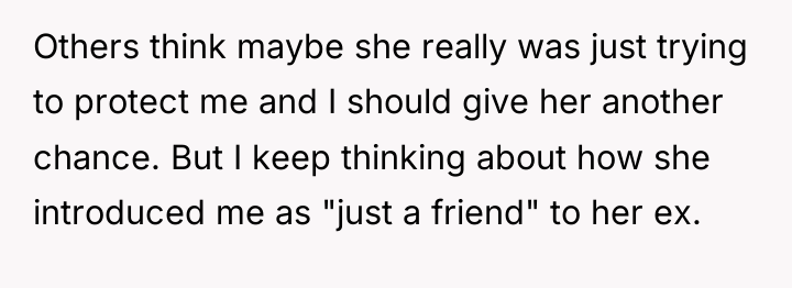 Others think maybe she really was just trying to protect...