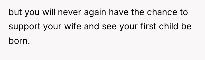 but you will never again have the chance to support...