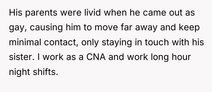 His parents were livid when he came out as gay,...