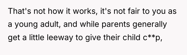 That's not how it works, it's not fair to you...