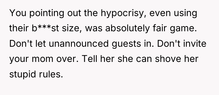 You pointing out the hypocrisy, even using their b***st size,...