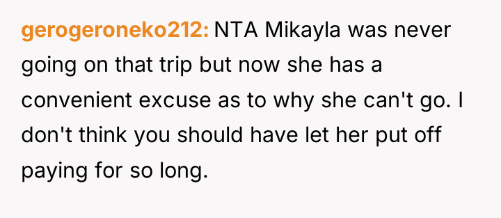 gerogeroneko212 NTA Mikayla was never going on that trip but...