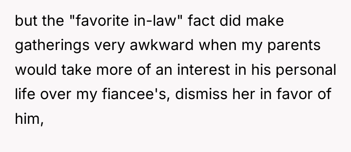 but the "favorite in-law" fact did make gatherings very awkward...