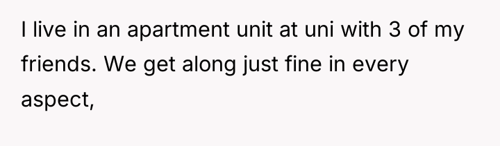 I live in an apartment unit at uni with 3...