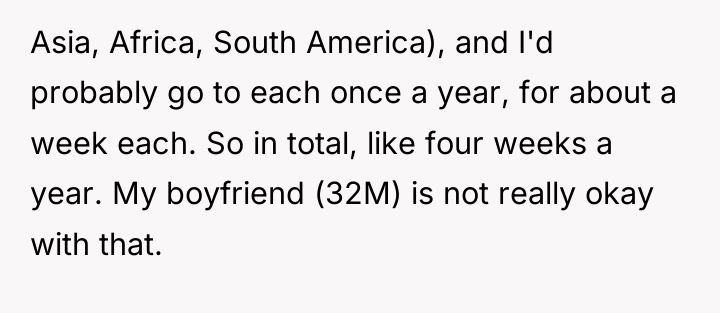 Asia, Africa, South America), and I'd probably go to each...