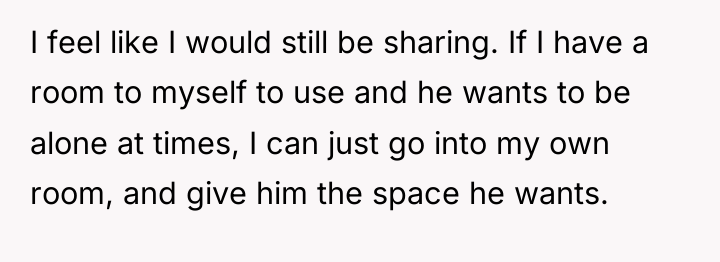 I feel like I would still be sharing. If I...