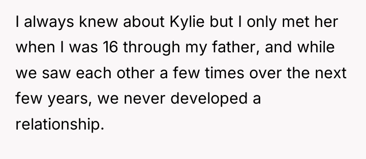 I always knew about Kylie but I only met her...