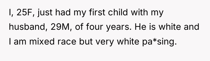 I, 25F, just had my first child with my husband,...
