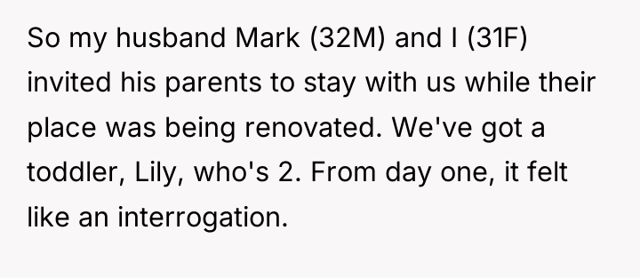 So my husband Mark (32M) and I (31F) invited his...