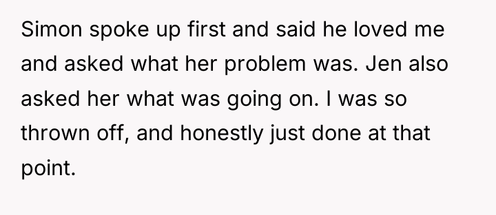 Simon spoke up first and said he loved me and...