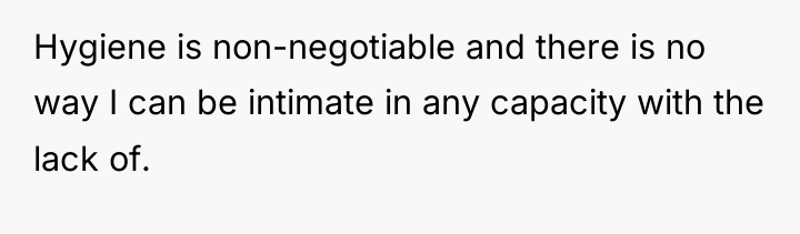 Hygiene is non-negotiable and there is no way I can...