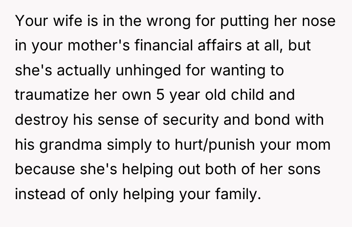Your wife is in the wrong for putting her nose...