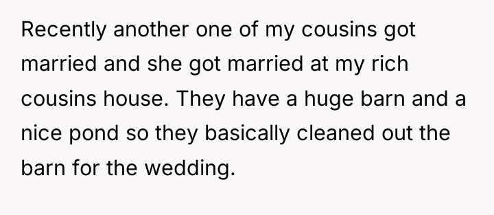Recently another one of my cousins got married and she...