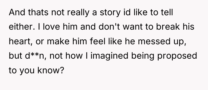 And thats not really a story id like to tell...