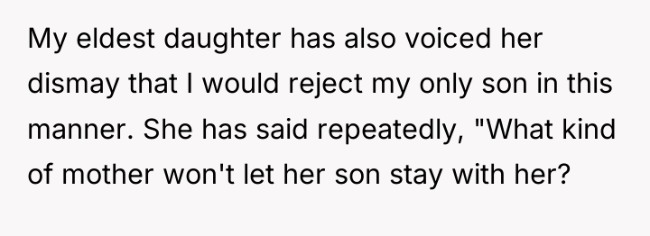 My eldest daughter has also voiced her dismay that I...