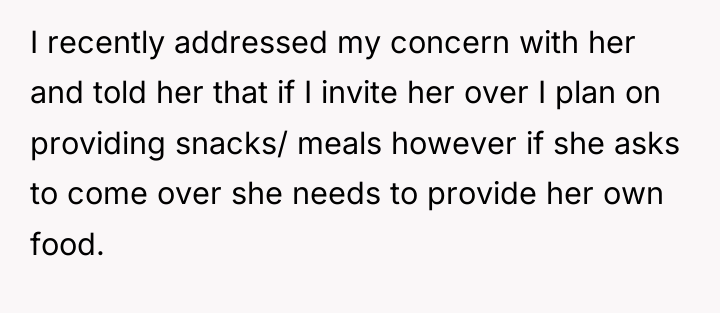 I recently addressed my concern with her and told her...