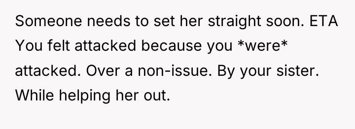 Someone needs to set her straight soon. ETA You felt...