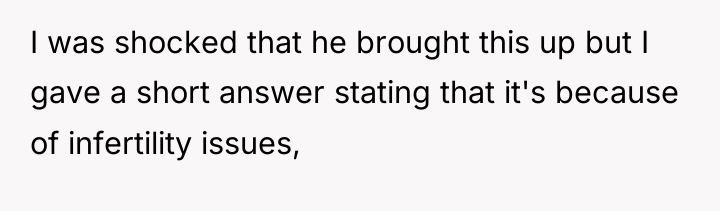 I was shocked that he brought this up but I...