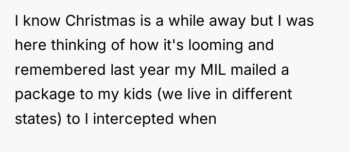 I know Christmas is a while away but I was...