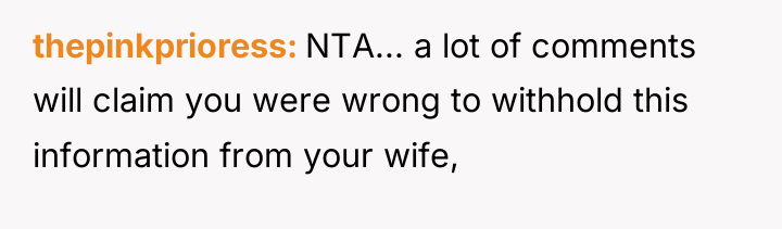 thepinkprioress NTA... a lot of comments will claim you were...